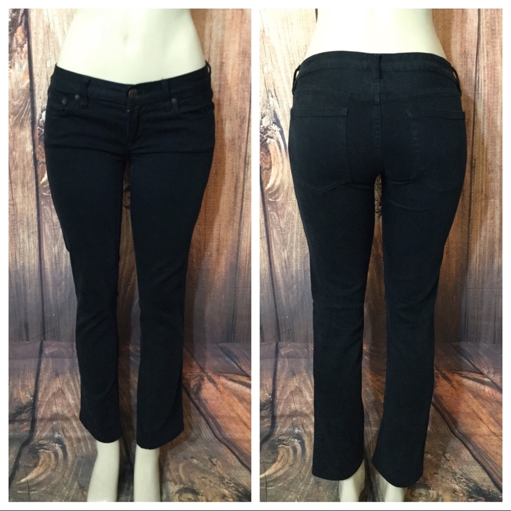 J Crew Matchtick Black Straight leg Jeans Sz 27 S